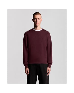 Lyle and Scott Ml2255tont superfine crew neck burgundy sweater
