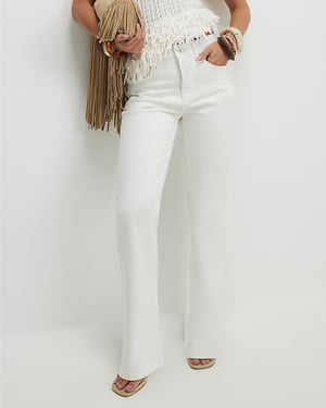River Island Womens Straight Leg Jeans Petite White Stretch