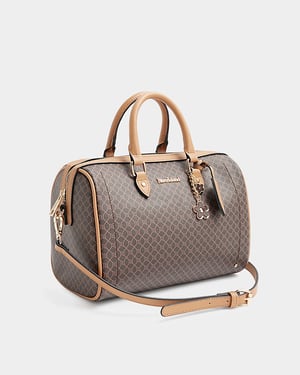 River Island Womens Crossbody Bag Brown Monogram Bowler