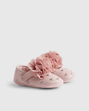 River Island Baby Girls Pumps Pink Heart Ballet Floral Heels Shoes