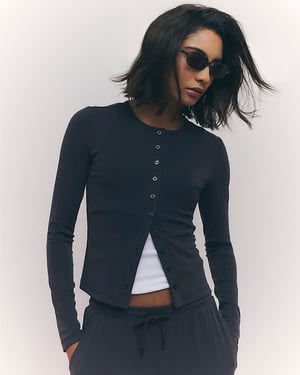 River Island Womens Cardigan Grey Soft Touch Crew Neck