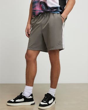 River Island Mens Shorts Grey Ripstop Elasticated Drawstring