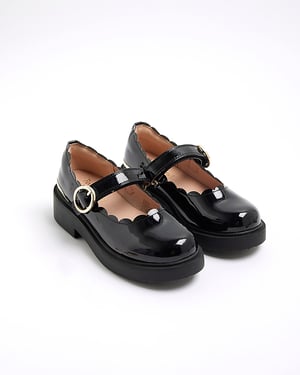 River Island Girls Black Mary Jane Shoes Padded Buckle