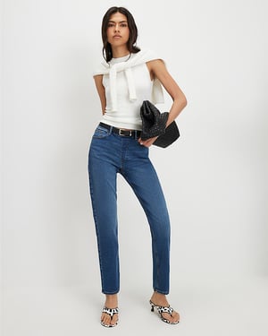 River Island Womens Sculpt Jeans Slim Blue Pull-On Elasticated