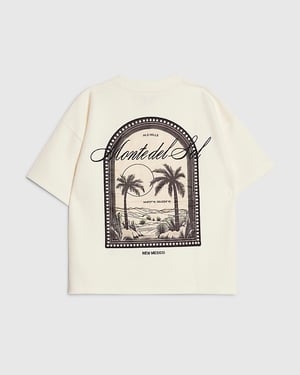 River Island Boys T-Shirt Cream Textured Palm Tree