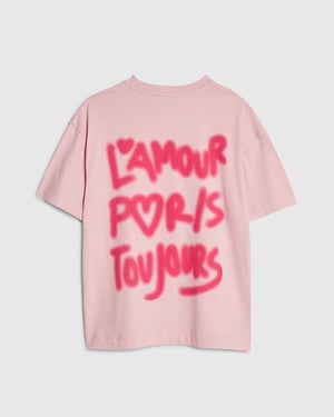River Island Girls T-Shirt Pink Graffiti Graphic