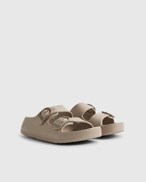 River Island Boys Sliders Grey Moulded Double Strap Buckle