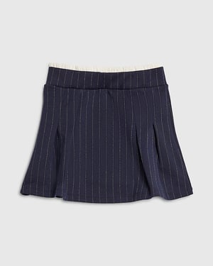 River Island Girls Skirt Navy Pinstripe Pleated Striped