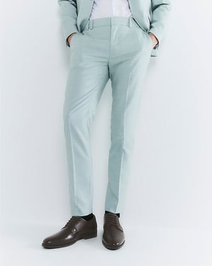 River Island Mens Suit Trousers Green Skinny Fit