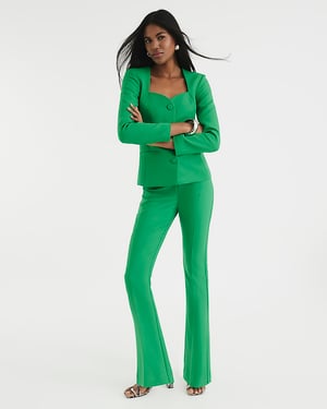 River Island Womens Skinny Trousers Green Elastic Waist
