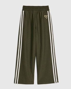 River Island Girls Wide Leg Trousers Khaki Pinstripe