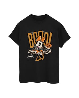 Disney Dames/Dames Boo Trick Or Treat Minnie Mouse Katoenen Vriendje T-shirt (Zwart)