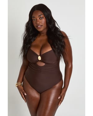 Plus Trim Cut Out Detail Swimsuit