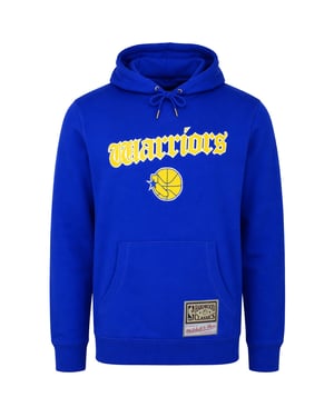 Mitchell & Ness NBA Golden State Warriors Old English Fadded Mens Blue Hoodie