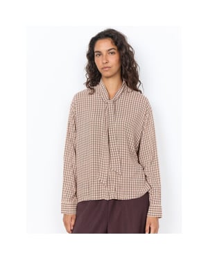 Soyaconcept Sc-halia 2-aop blouse m.brown