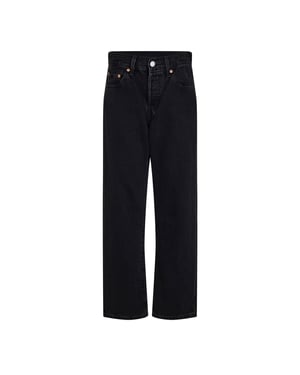 Levis 501 Cropped Jeans för dam och dam (Lunar Svart)
