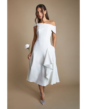 Bardot Waterfall Crepe Midi Dress