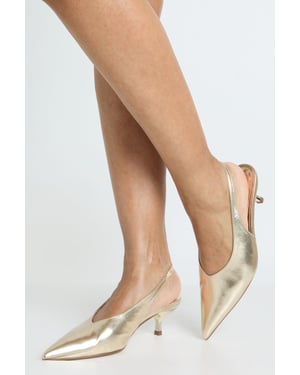 Slingback High Cut Low Court Shoes
