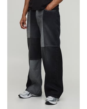 Multi Patchwork Baggy Fit Jeans