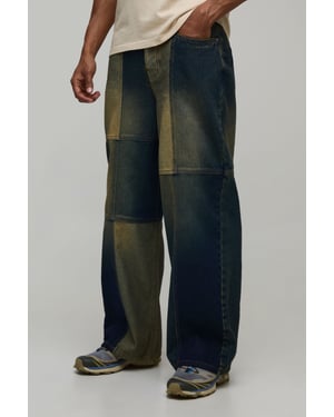 Multi Patchwork Baggy Fit Jeans