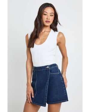 Tall Wrap Front Denim Skort