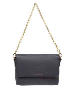 'Jazmine' Navy Nappa Leather Grab Clutch Bag