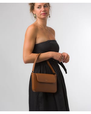 'Olivia' Oak Nappa Leather Evening Bag