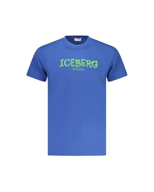 Isbergs-t-shirt Med Djärv Logotyp, Blå
