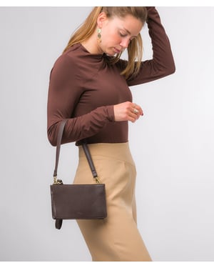 'Layla' Hot Fudge Nappa Leather Clutch Phone Bag
