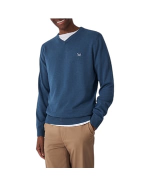 Crew Clothing Mens Jumper V Neck Long Sleeve Regular Fit Lightweight Knit Sweat
