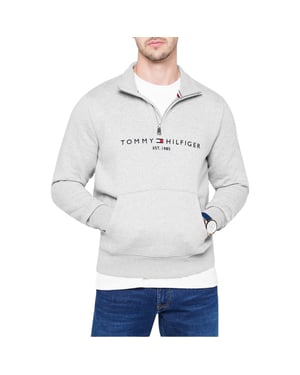 Tommy Hilfiger Mens Sweatshirts Regular Fit Logo Mock Turtleneck Half-Zip Sweats