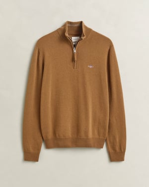 Regular Fit Long Sleeve Logo Detail Jumper in Tan