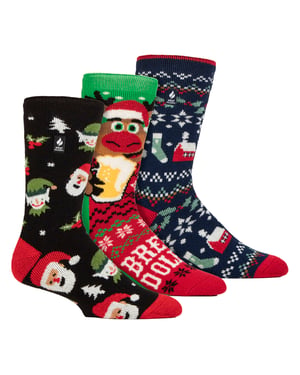 3 Paar Mannen Kerstmis Thermosokken