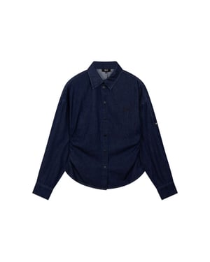 Alix The Label Ladies woven fitted waist denim blouse blouses 2608998904