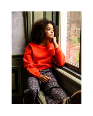 Looxs Revolution Sweater lava red rugprint voor meisjes in de kleur