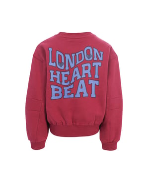 Looxs Revolution Sweater ruby red rugprint london voor meisjes in de kleur