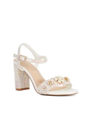 Dune Ladies Mention - Floral Detail Block Heeled Sandals