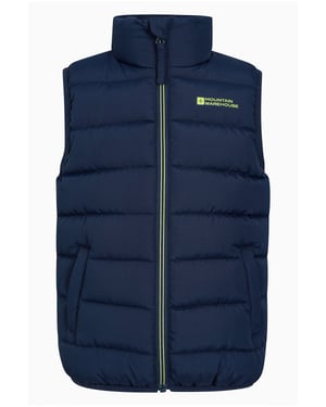 'Rocko' Kids Gilet Water Resistant Padded Everyday Rain Coat Navy