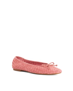 Dune Ladies Heat - Woven Leather Bow Detail Ballet Pumps