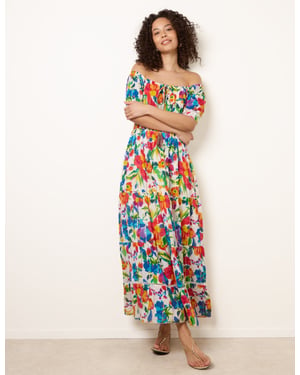 Bardot Tassel Tie Tiered Maxi Dress