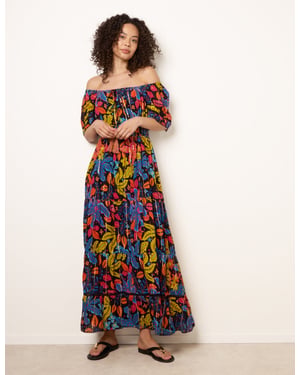 Bardot Tassel Tie Tiered Maxi Dress