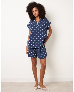 Cheesecloth Polka Dot Short Set