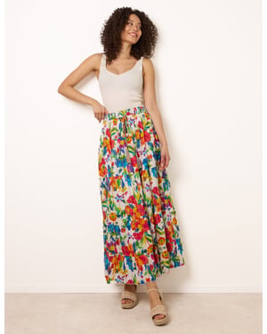 Tiered Bright Maxi Skirt