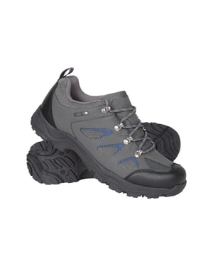 'Adventurer' Mens Waterproof Walking Shoes Mesh Lining Heel and Toe Bumpers Hiking Dark Grey