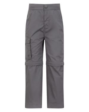 'Active' Kids Convertible Trousers Fade Resistant Outdoor Hiking Zip Off Pants Charcoal