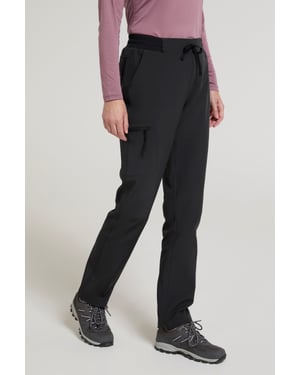 'Adventure' Women's Water Resistant Trousers Stretchy Fleece Lined Outdoor Pants Black