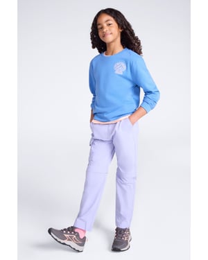 'Active' Kids Convertible Trousers Fade Resistant Outdoor Hiking Zip Off Pants Lilac