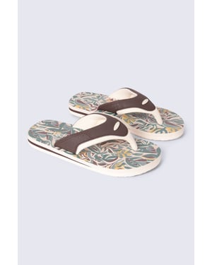 'Jekyl' Kids Flip Flops Slip On Lightweight Comfortable Walking Beach Slippers Olive