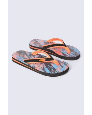 'Jekyl' Kids Flip Flops Slip On Lightweight Comfortable Walking Beach Slippers Orange