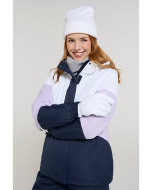 Women's Plain Ski Jacket and Pants Set Insulated Hooded Snowproof Winter Outfit Lilac